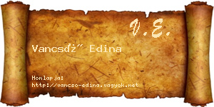 Vancsó Edina névjegykártya